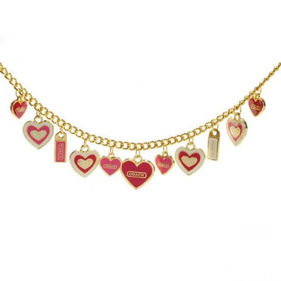 Coach Heart Float Gold Necklaces CYS - Click Image to Close